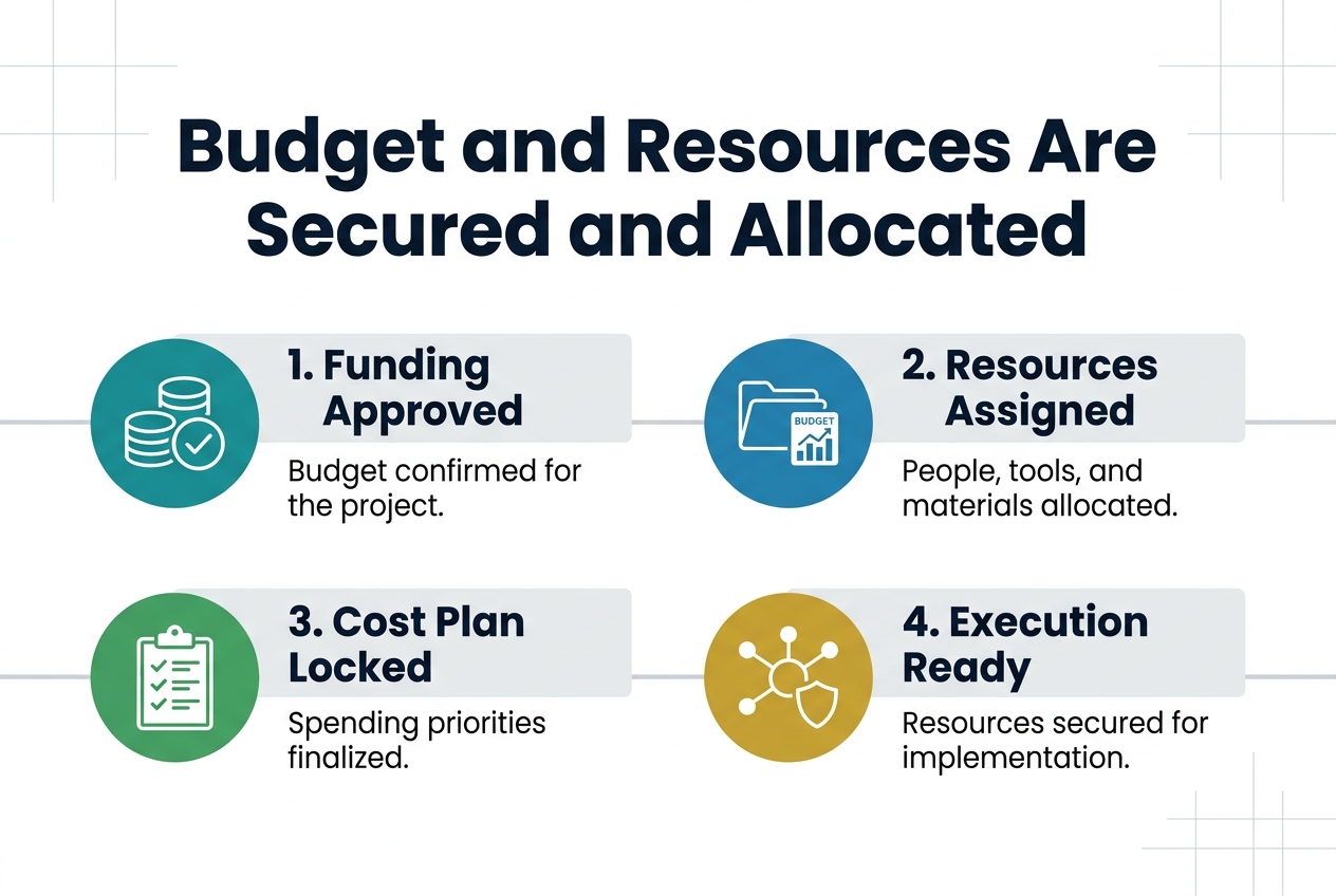 Budget and resources are secured and allocated